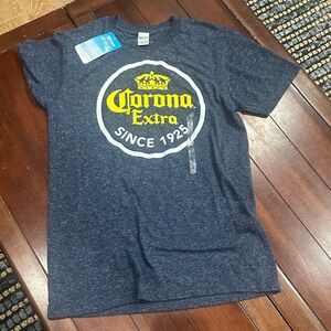 Corona Kids Navy Heather Tee with Yellow Logo